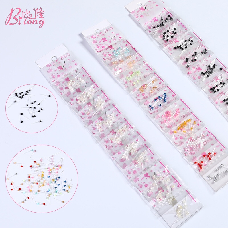 Ear sticks, plastic pearls, mini beads, rice beads, anti-allergy rubber needles, Bilon -13 detail image 1