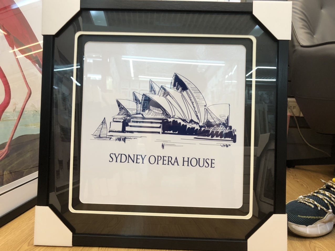 抽象黑白相间卡纸画埃及图