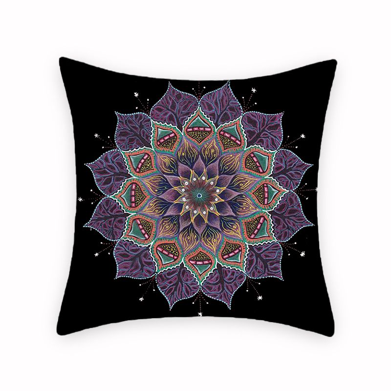 跨境印花亚麻抱枕套 沙发办公室椅子靠背厂家直销支持定制产品图