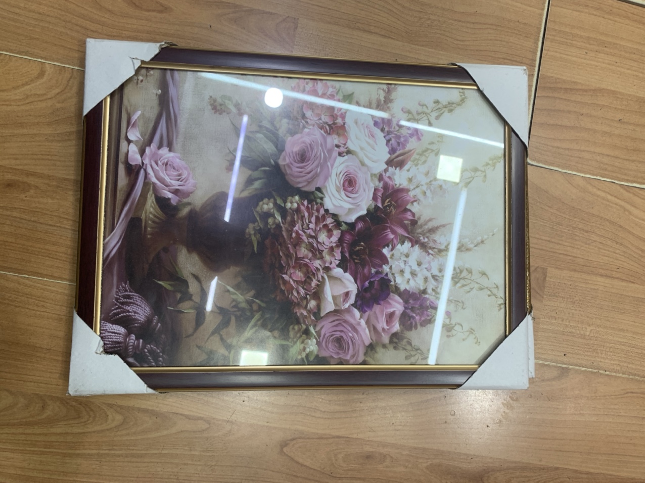 农村别墅装饰画迎客松新中式壁画卧室农村客厅装饰画玻璃画装饰画