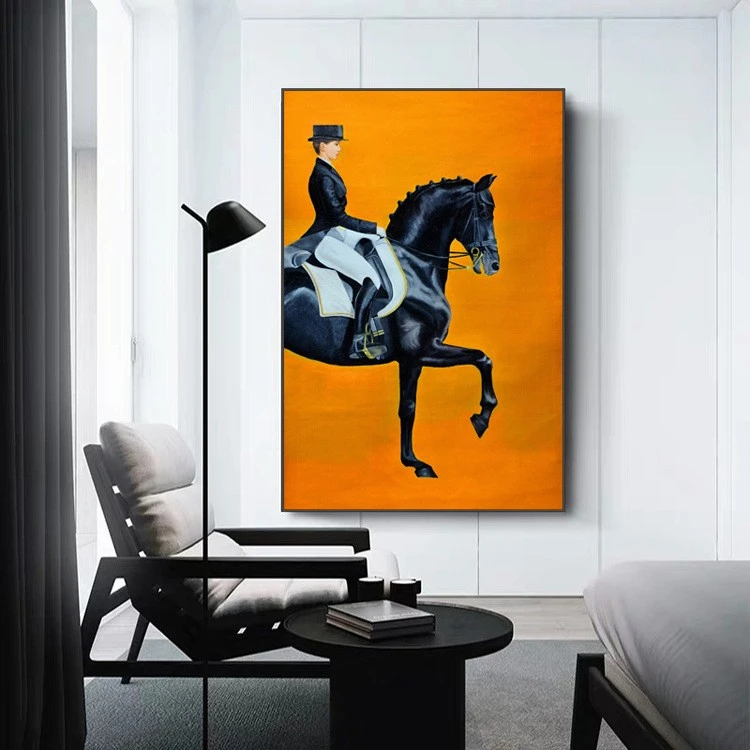 Modern entrance hall decorative paintings, light luxury soft decoration murals, orange Ma Yinglun-style restaurant oil paintings, Nordic-style living room wall hangings detail image 10