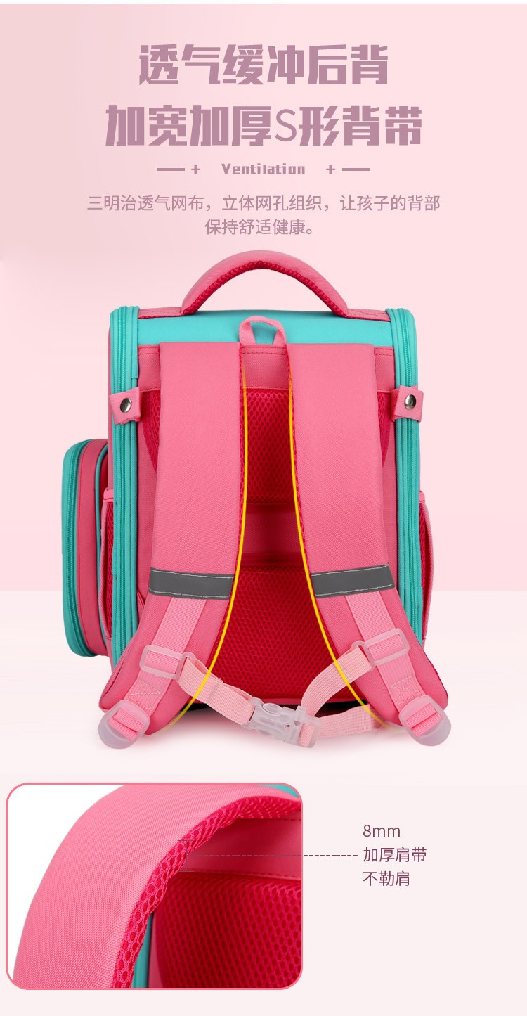 Cross-border foreign trade schoolbag, Russian space bag, primary school schoolbag, children can open and reduce the burden detail image 12