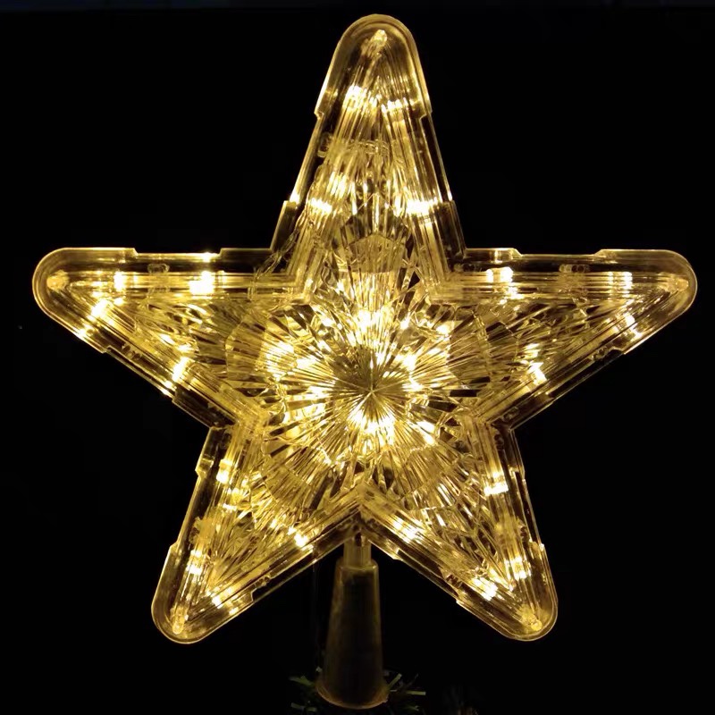 圣诞树顶灯发光星星灯五角星圣诞节装饰布置LED小彩灯产品图