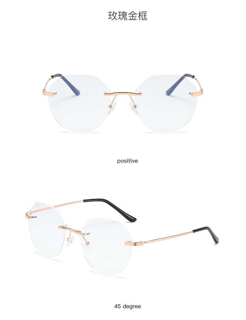 New anti-blue light retro internet-famous eye glasses frame, frameless cut edge blue light flat light glasses, myopia glasses frame and frame modification. The purchase of this product is a commercial trade behavior pic 15