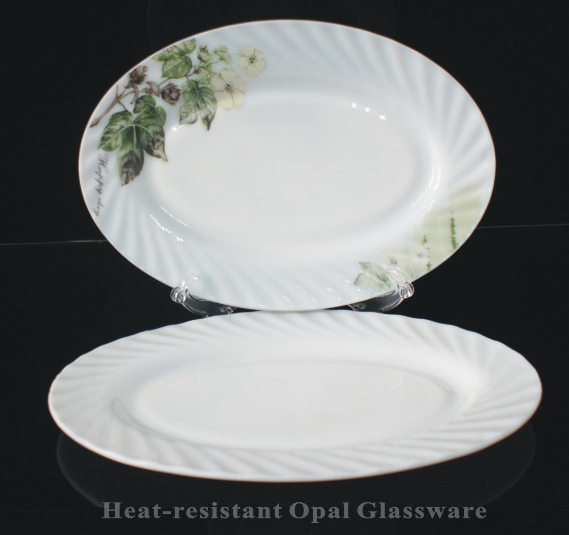 fish plate义乌好货鱼盘玻璃盘水果盘-10寸腰盘 oval plate详情图1