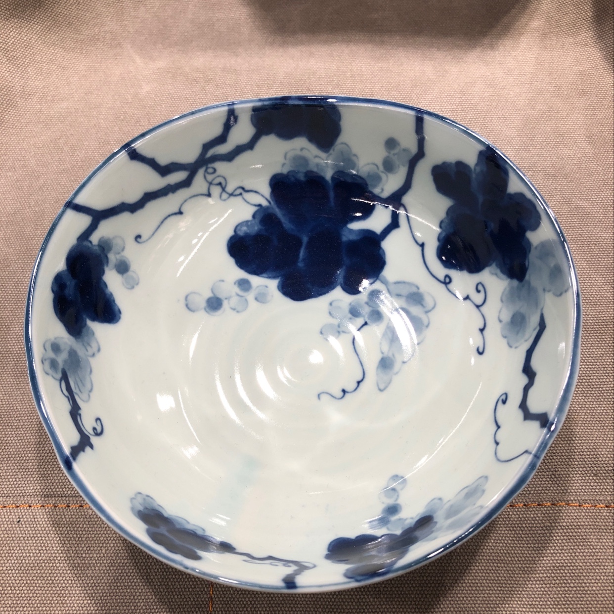 蓝染葡萄6.6英寸异形碗