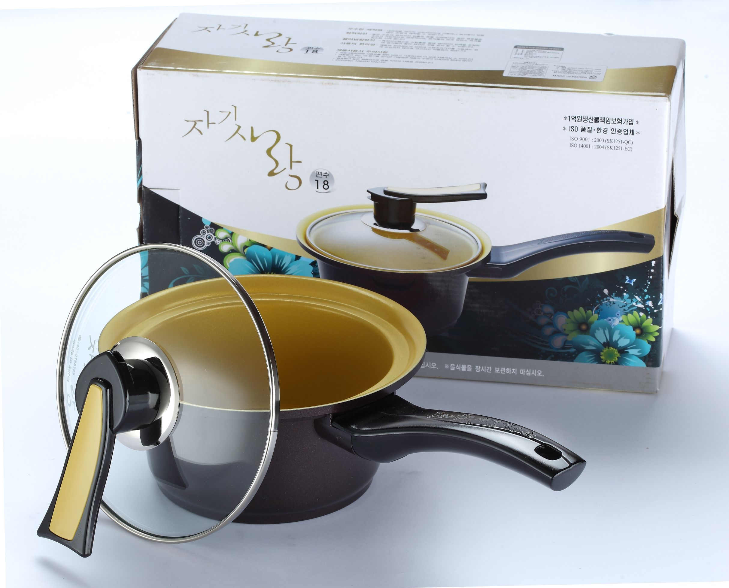 Cocina código coreano importado utensilios de cocina brown single handle pot 18cm Application Scenario