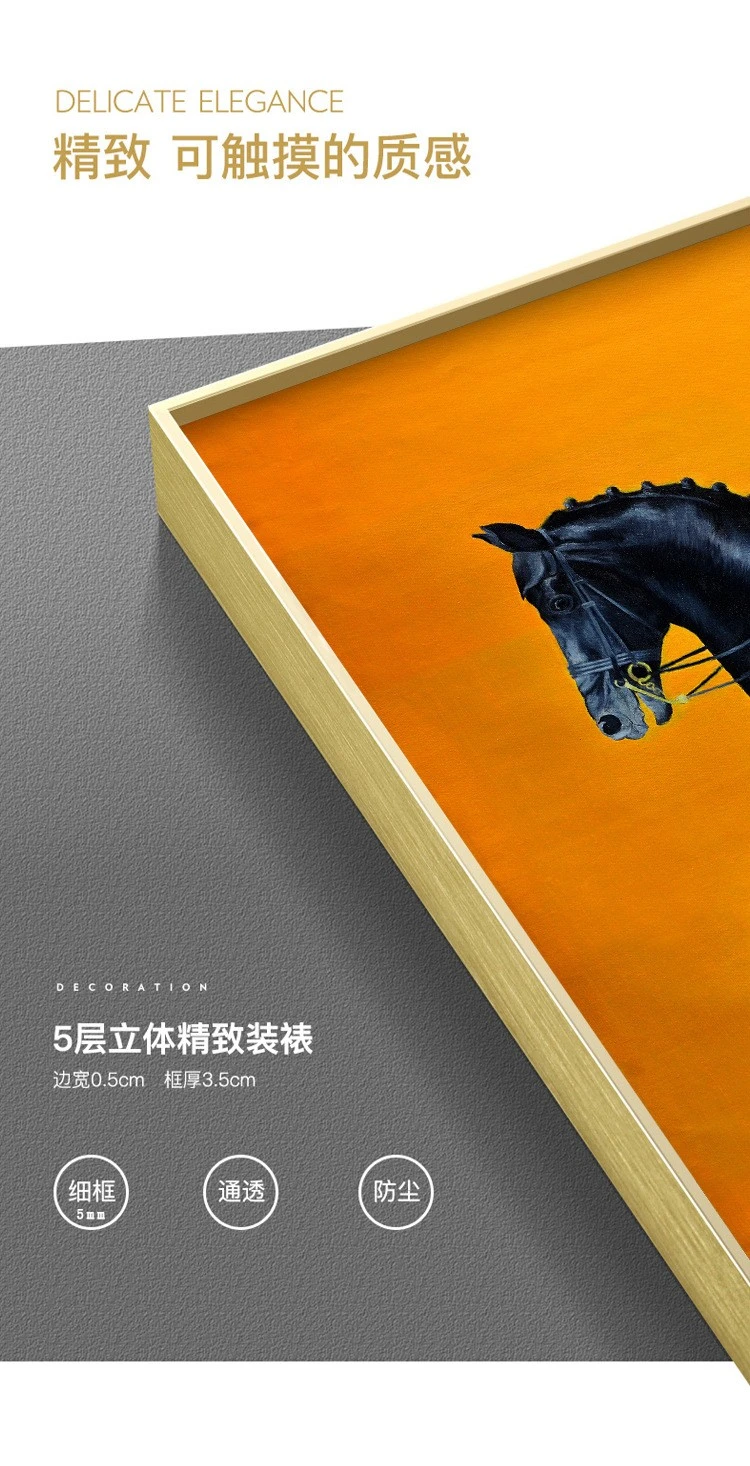 Modern entrance hall decorative paintings, light luxury soft decoration murals, orange Ma Yinglun-style restaurant oil paintings, Nordic-style living room wall hangings detail image 12