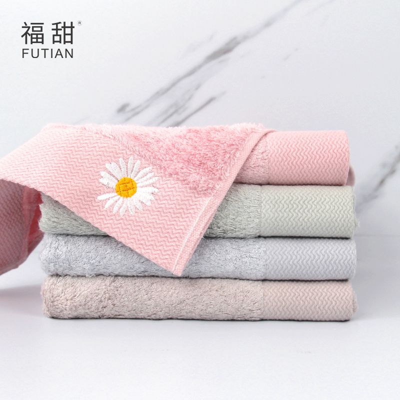 Yiwu Quality Products - Futian - Bamboo Fiber Daisy Children's Towels, Comfortable and Soft Face Towels, Children's skin-Friendly Face Towels, Absorbent Small Towels details Picture