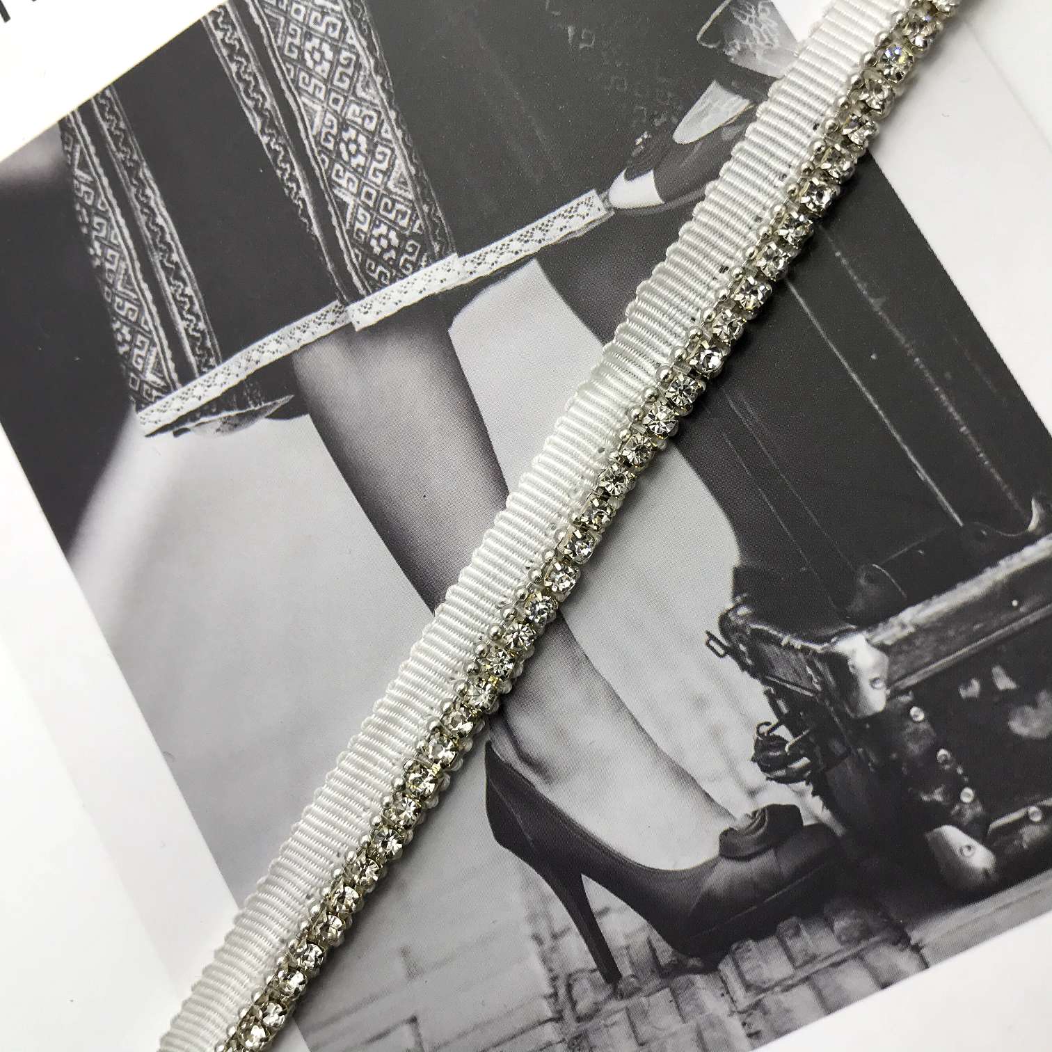 Diamond Chain Bead Chain Lace Webbing Lace Specification drawing