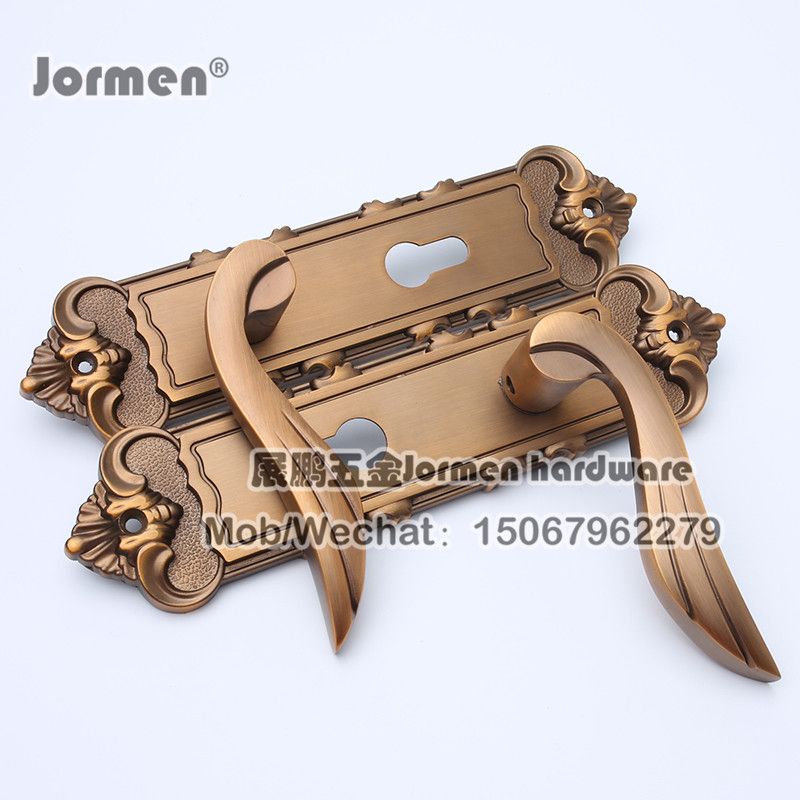 Custom European Zinc alloy wood door handle lock key set lock thumbnail