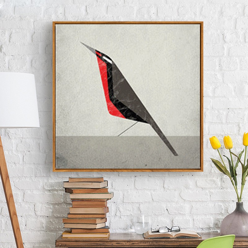 Shengshi Nordic living room decorative paintings, modern and simple dining room wall paintings, murals, sofa background wall paintings, bird paintings, retro style detail image 5
