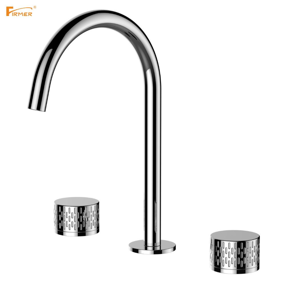 FIRMER light luxury style new bathroom bathroom gold black copper two-handed wheel kitchen faucet Specification drawing
