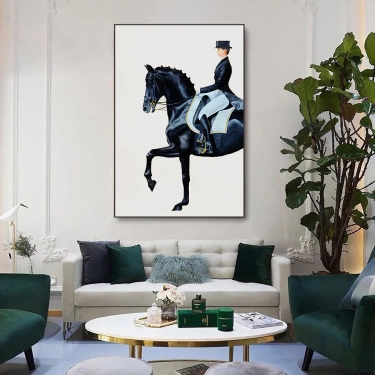 Modern entrance hall decorative paintings, light luxury soft decoration murals, orange Ma Yinglun-style restaurant oil paintings, Nordic-style living room wall hangings detail image 8