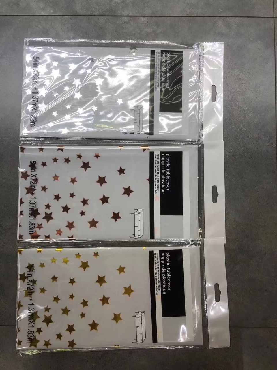 五角星烫金桌布生日铝膜桌布派对装扮用品1