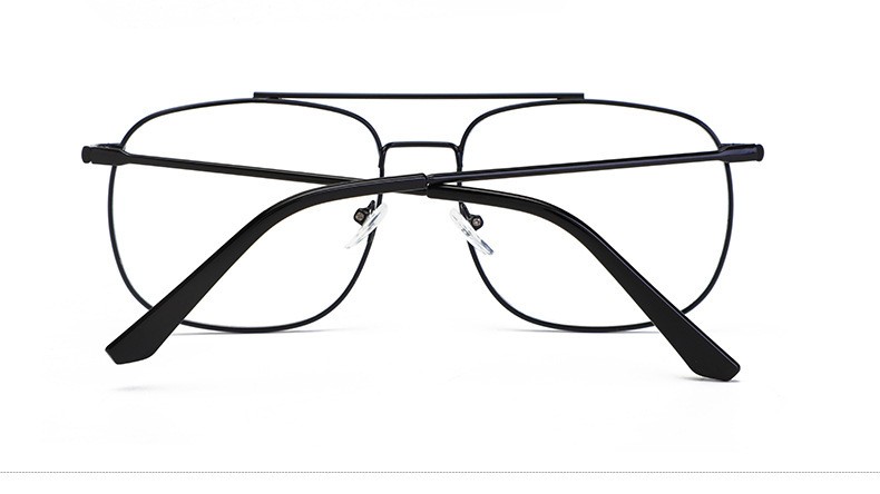Retro double-beam glasses, large frame metal classic polygonal anti-blue light glasses, mobile phone and computer glasses 9822 detail image 12