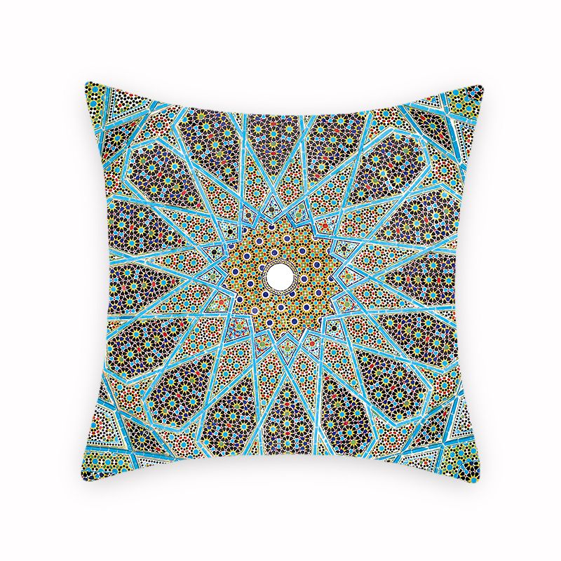 亚马逊热销几何印花抱枕套靠垫 沙发椅子靠背厂家直销支持定制产品图