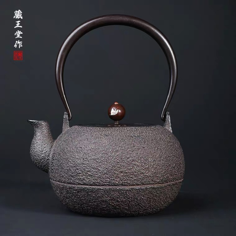 藏王堂日本原装进口铸铁壶弹珠丸型纯手工砂铁壶高端泡茶器烧水壶