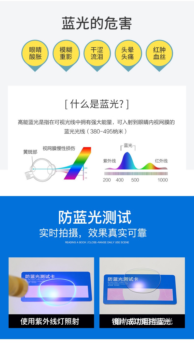 New anti-blue light retro internet-famous eye glasses frame, frameless cut edge blue light flat light glasses, myopia glasses frame and frame modification. The purchase of this product is a commercial trade behavior pic 9