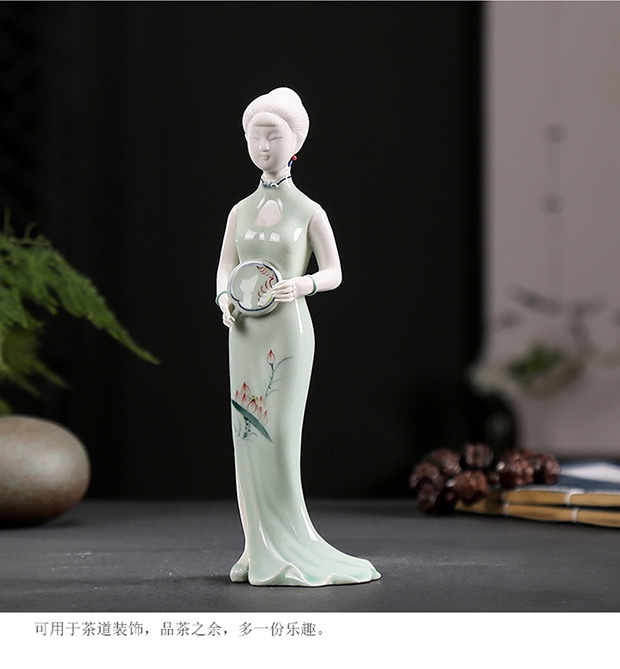 新中式陶瓷仕女摆件家居饰品古典人物电视柜客厅博古架创意摆设详情图9