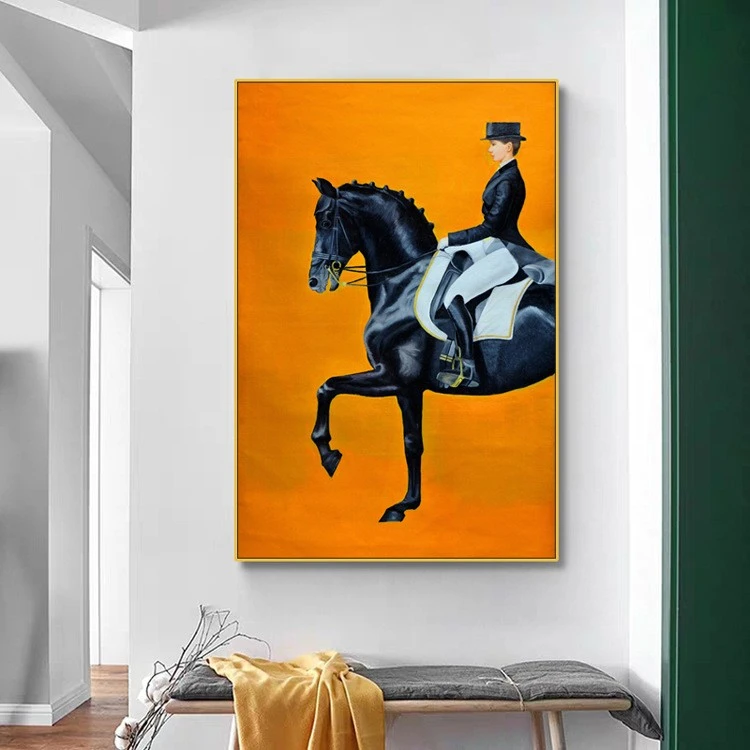 Modern entrance hall decorative paintings, light luxury soft decoration murals, orange Ma Yinglun-style restaurant oil paintings, Nordic-style living room wall hangings detail image 2
