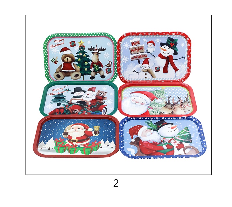 圣诞创意马口铁长盘水果点心盘儿童卡通餐盘托盘详情图8