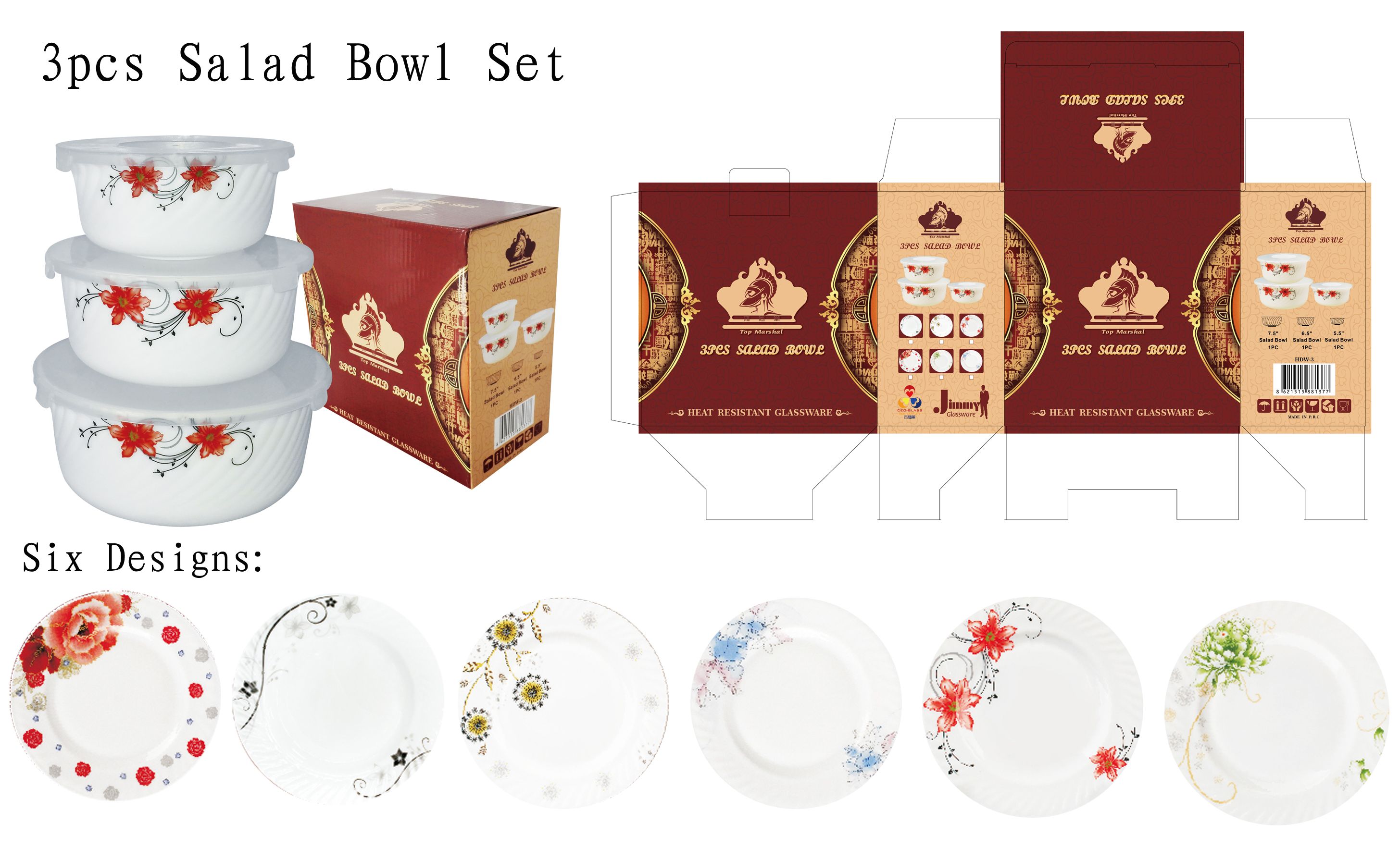 Flower bag BOWL, Noodle Bowl, Glass Bowl - Yiwu Quality Goods - 6.5-inch SALAD BOWL HDW65 Application Scenario