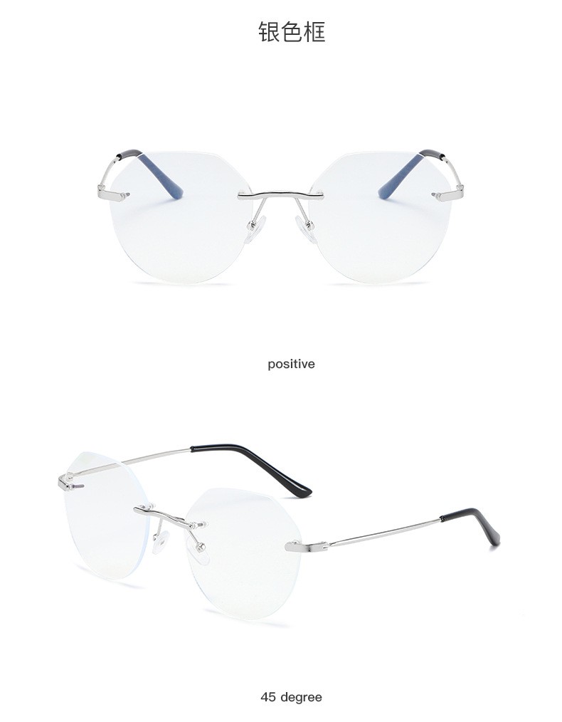 New anti-blue light retro internet-famous eye glasses frame, frameless cut edge blue light flat light glasses, myopia glasses frame and frame modification. The purchase of this product is a commercial trade behavior pic 17