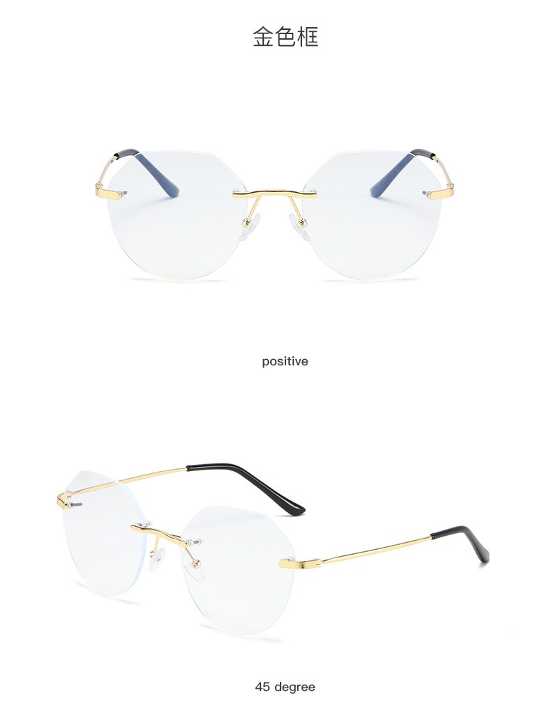 New anti-blue light retro internet-famous eye glasses frame, frameless cut edge blue light flat light glasses, myopia glasses frame and frame modification. The purchase of this product is a commercial trade behavior pic 16