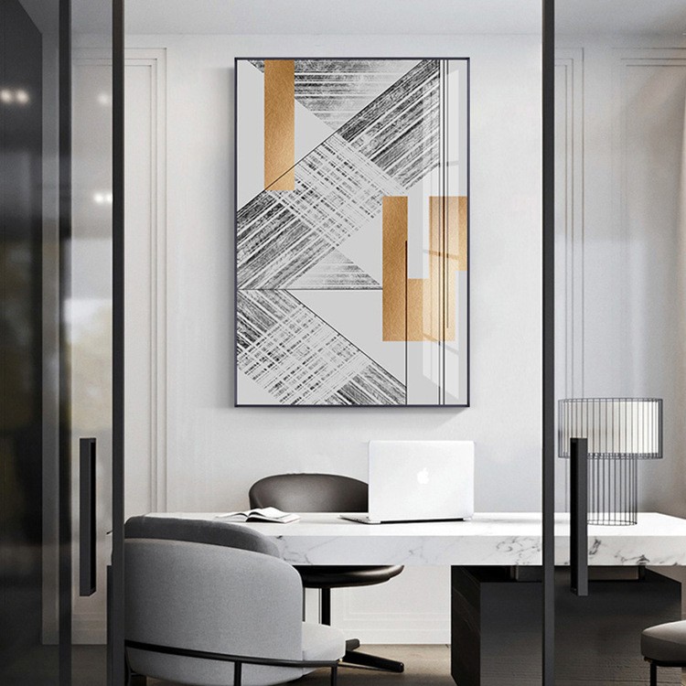 疏雅 现代客厅简约黑白风格抽象装饰画书房挂画设计师样板房壁画详情图3