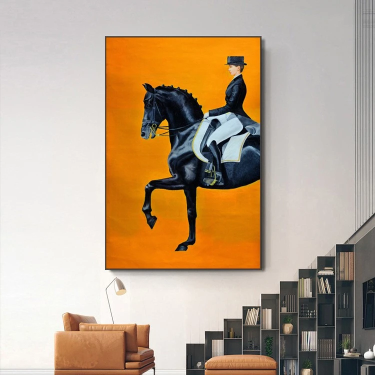 Modern entrance hall decorative paintings, light luxury soft decoration murals, orange Ma Yinglun-style restaurant oil paintings, Nordic-style living room wall hangings detail image 9