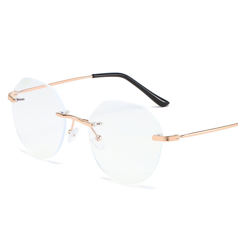 New anti-blue light retro internet-famous eye glasses frame, frameless cut edge blue light flat light glasses, myopia glasses frame and frame modification. The purchase of this product is a commercial trade behavior undefined