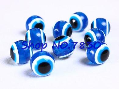 蓝眼睛树脂穿孔眼珠 树脂眼睛珠配件evi eye beads厂家直销成亨27