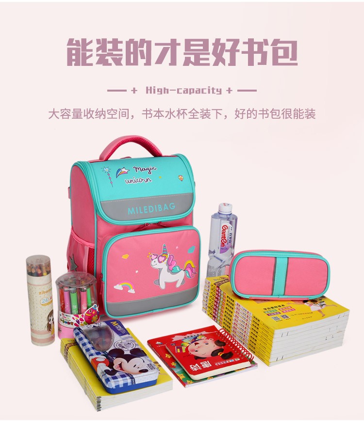 Cross-border foreign trade schoolbag, Russian space bag, primary school schoolbag, children can open and reduce the burden detail image 20