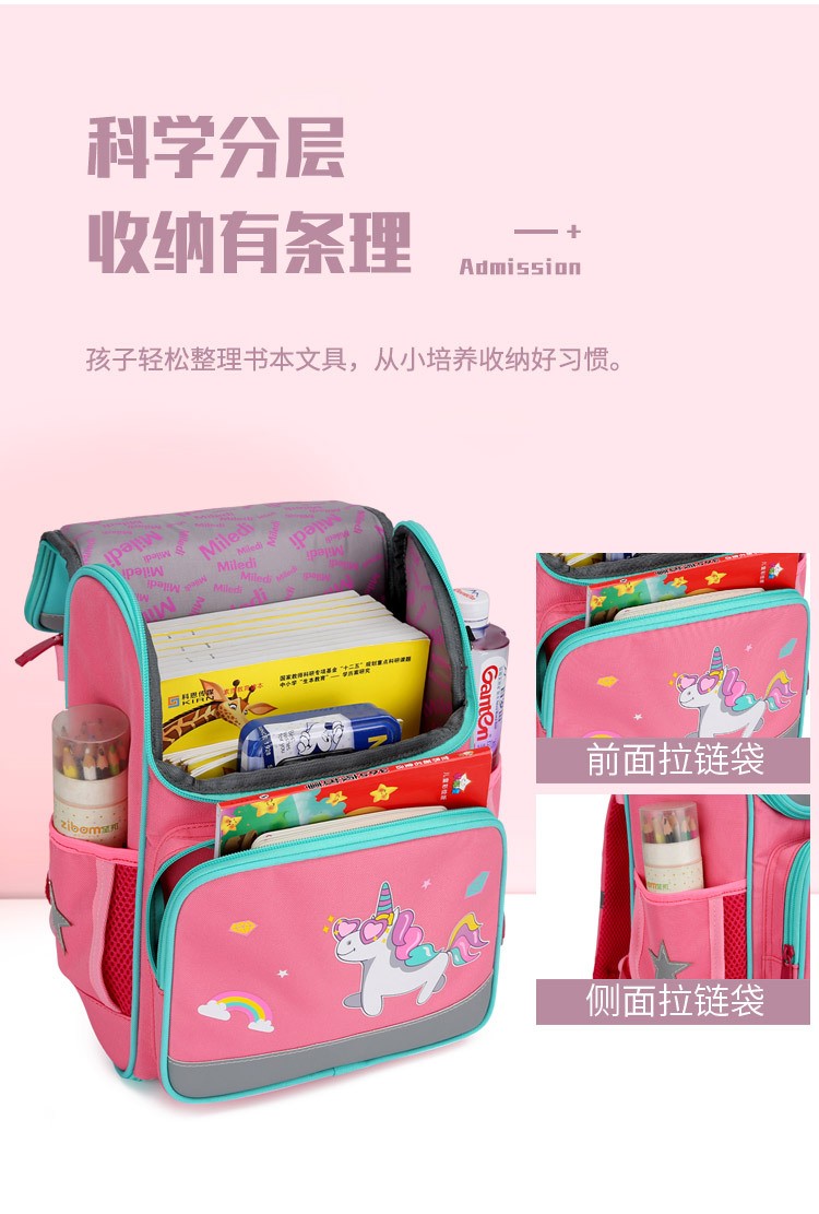 Cross-border foreign trade schoolbag, Russian space bag, primary school schoolbag, children can open and reduce the burden detail image 8