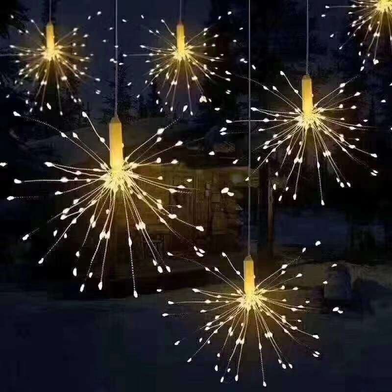 烟花灯LED蒲公英户外防水满天星星烟花铜线灯串遥控圣诞装饰彩灯产品图