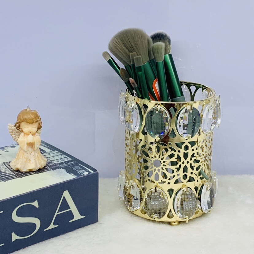Aureate make up brush bucket pen container large capacity light luxury puts the round box comb eyebrow pen to receive tube height 13 thumbnail
