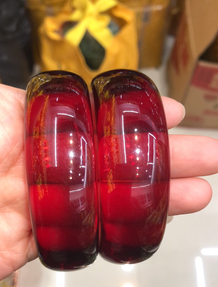 蜜蜡手镯（血珀） 韩式 蜜蜡 琪通 饰品