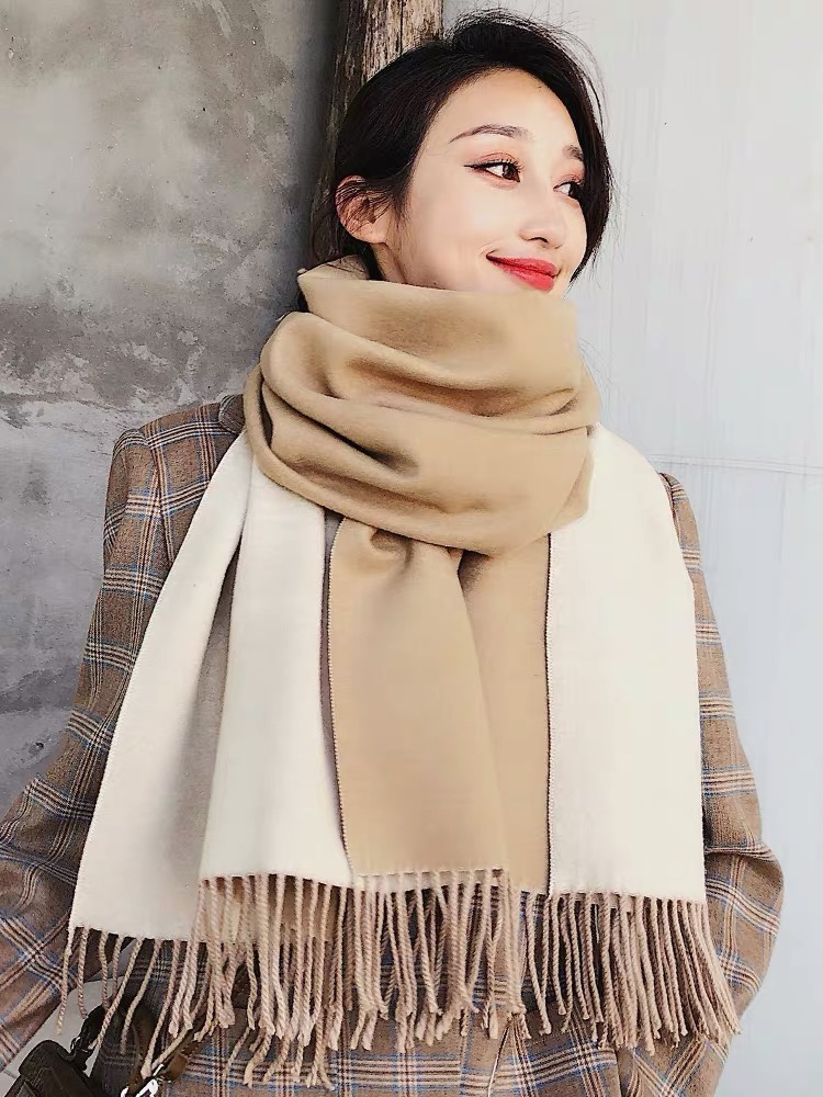 保暖加厚超大保暖韩版淑女丝巾保暖加厚超大可爱气质围巾百搭休闲潮流时尚女