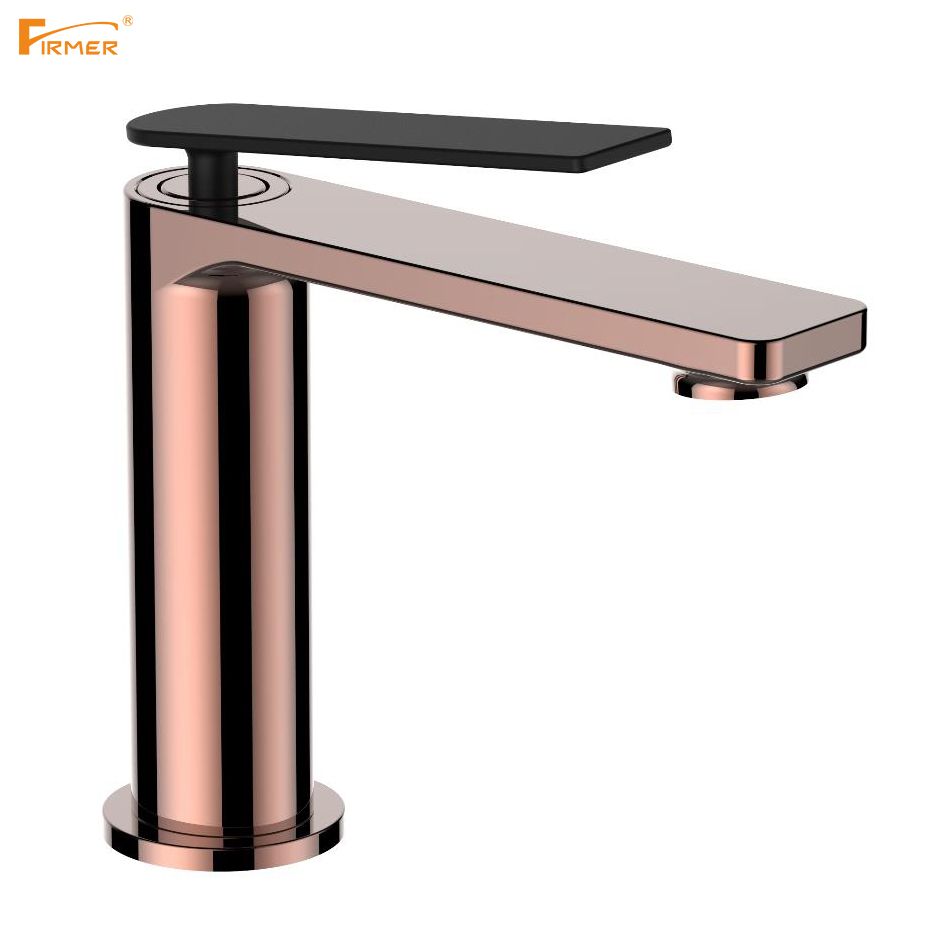 Elinor FIRMER rosa oro oro negro baño último estilo lavabo grifo grifo lavabo de cobre details Picture