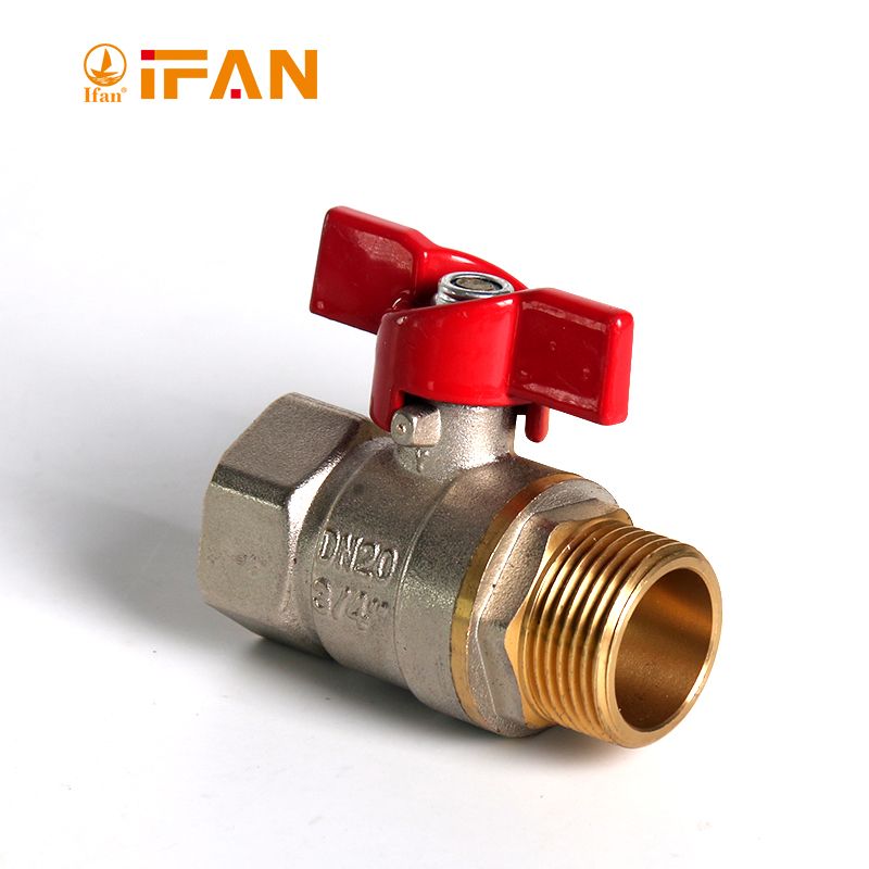 IFAN copper ball valve 6 minutes 1 inch external thread tap water switch two-piece DN20 double external thread ball valve thickened copper valve