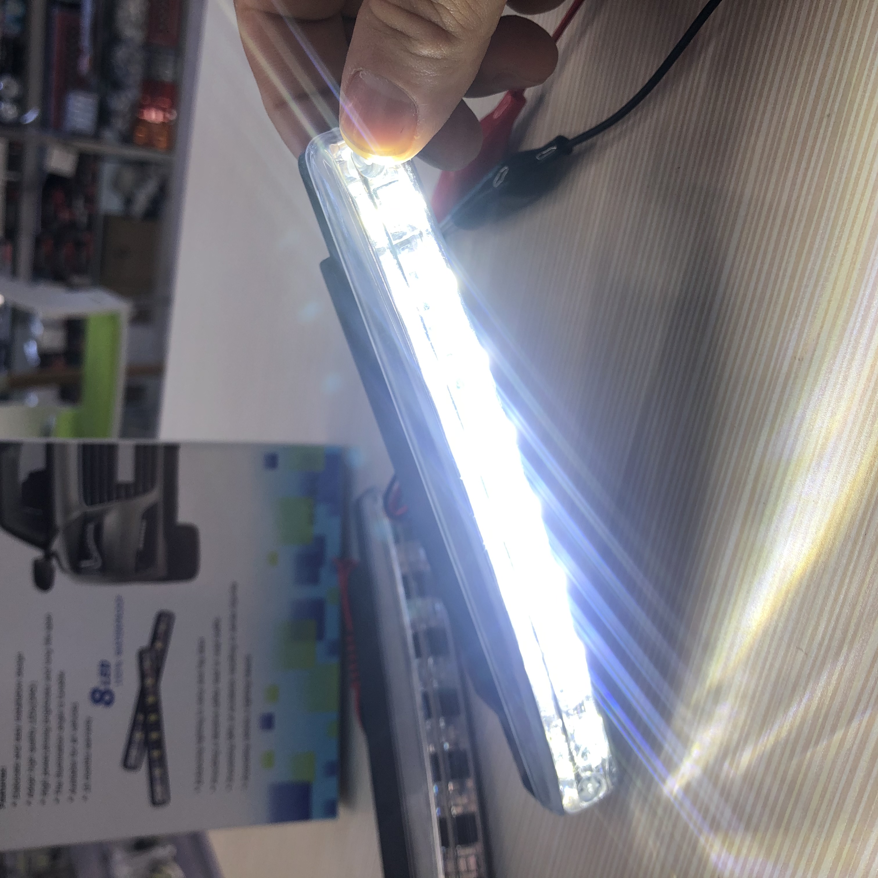 Car LED daytime running lights, ultra-bright 8-lamp driving lights, modified fog lights, decorative lights, white light Item Picture