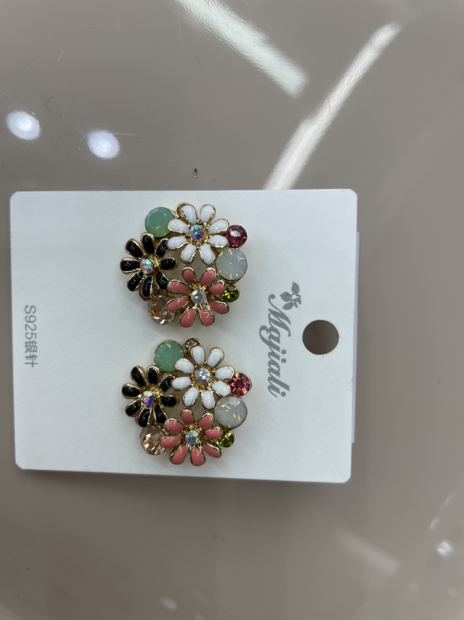 Korean Colored Dripping Flower Earrings