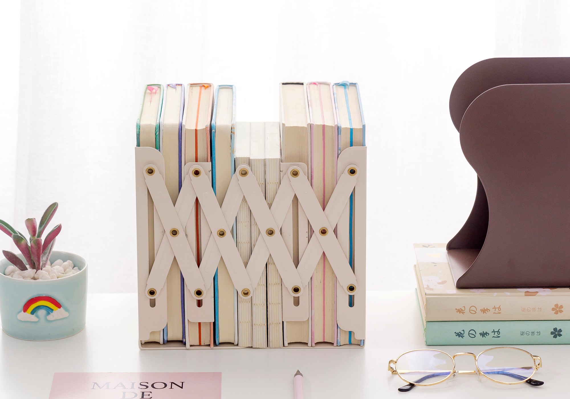 义乌好货铭强6038伸缩书立拉伸书立收纳书立系列工厂定制生产详情图9