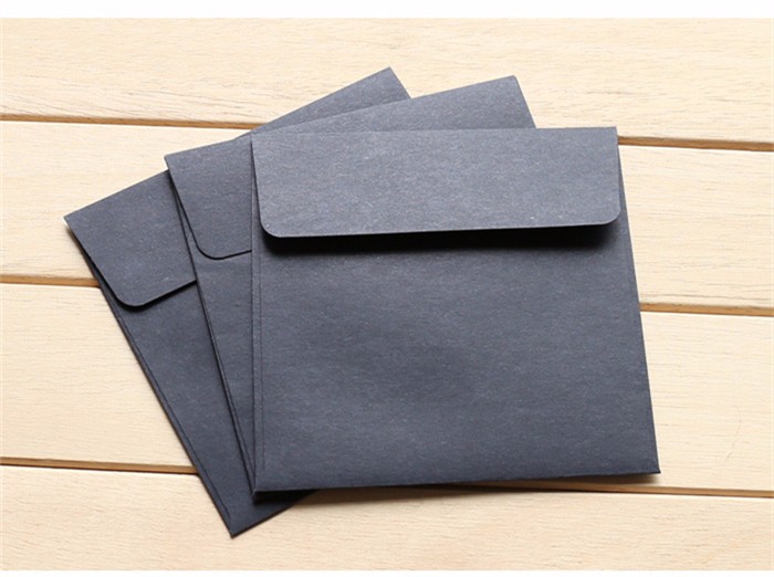 Brown Paper/Black Card/Beige Small Envelope Vintage Plain Invitation Card Envelope Plain Blank 10*10 Envelope Item Picture