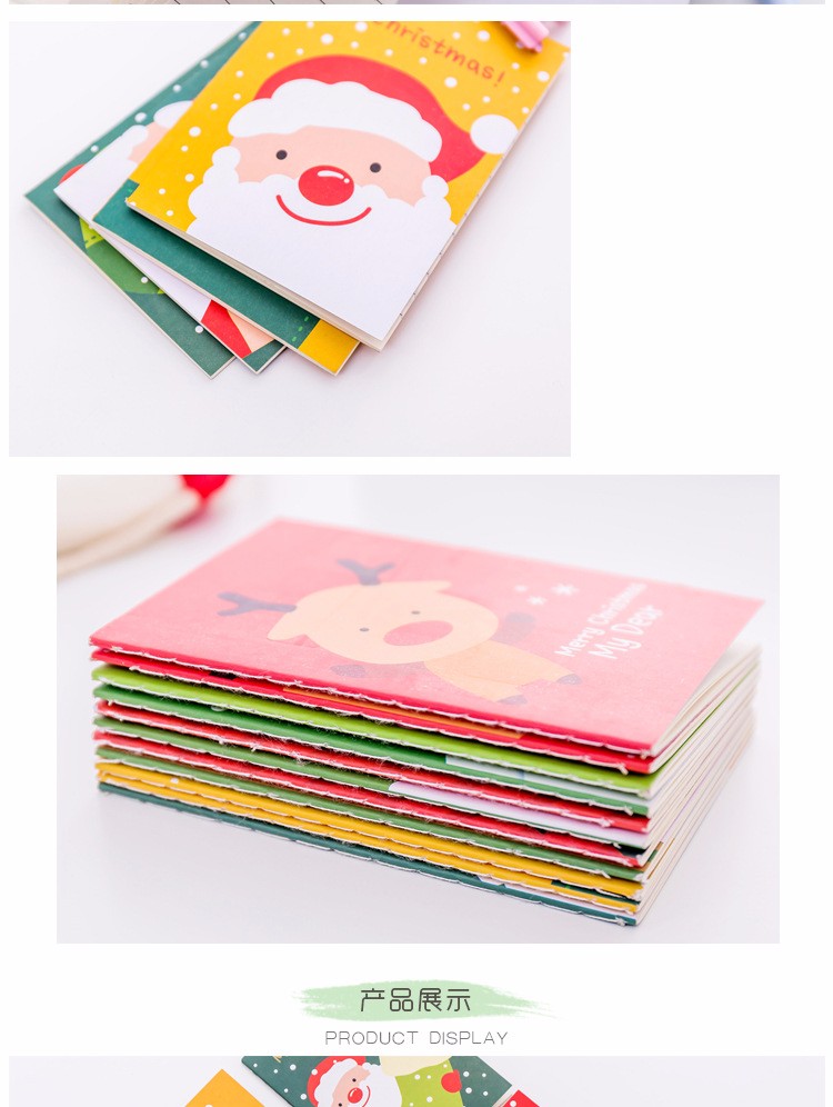 Korean Stationery Christmas Series Pocket Notepad Cute Cartoon Small Book Taobao Small Gift Gift Wholesale details Picture