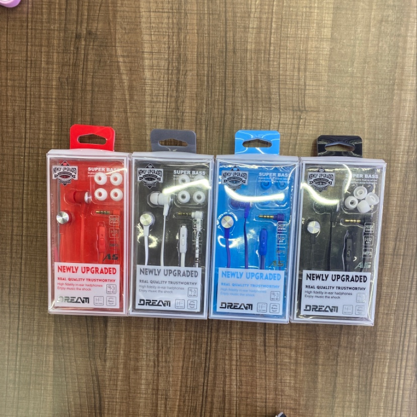 A5 flat wire headphones with microphone