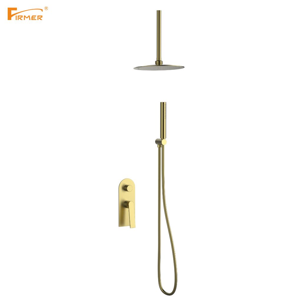 FIRMER Golden Rose gold bathroom concealed Shower head set with adjustable shower head