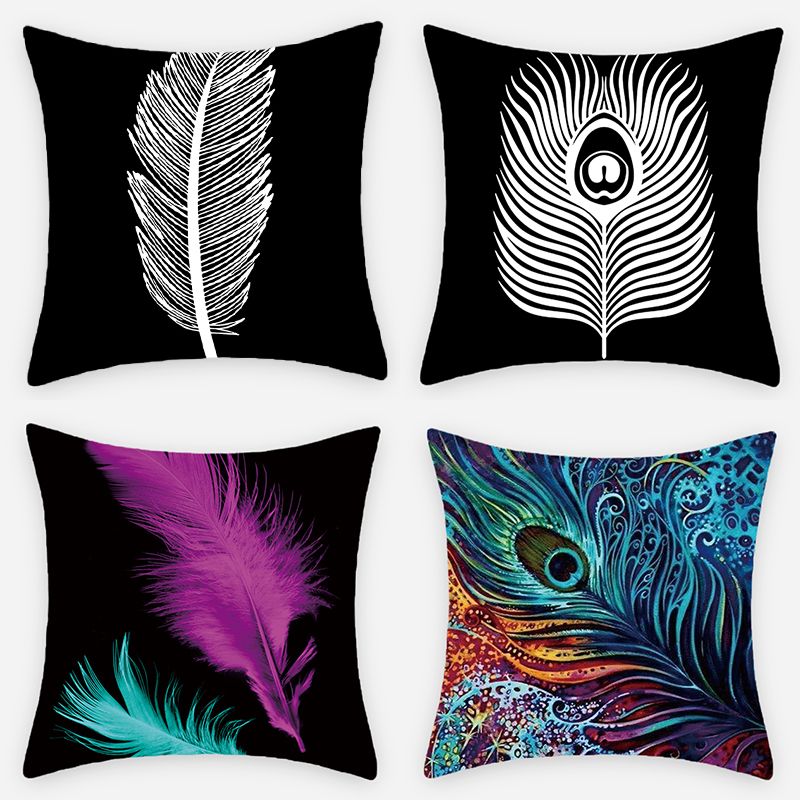 Cross-border hot selling short plush new feather pillow cases digital printed sofa manufacturers direct office pillow cases