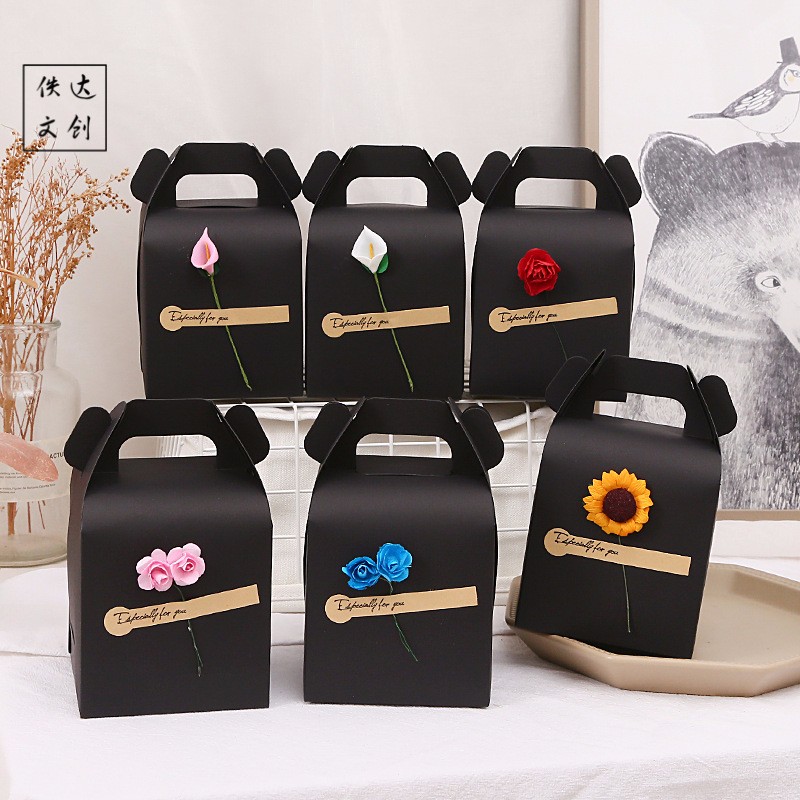 Christmas Dried Flowers Diy Stickers Apple Box Creative Gift Box Hand-Held Christmas Fruit Kraft Paper Packaging Paper Box Application Scenario